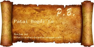 Patai Bogáta névjegykártya